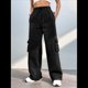 thumbnail image 4 of Pantalones Deportivos Cargo para Mujer, Holgados, de Forro , de Pierna , Elásticos, de Cintura Alta, Informales, para Senderismo, para Otoño. Negro L, 4 of 8