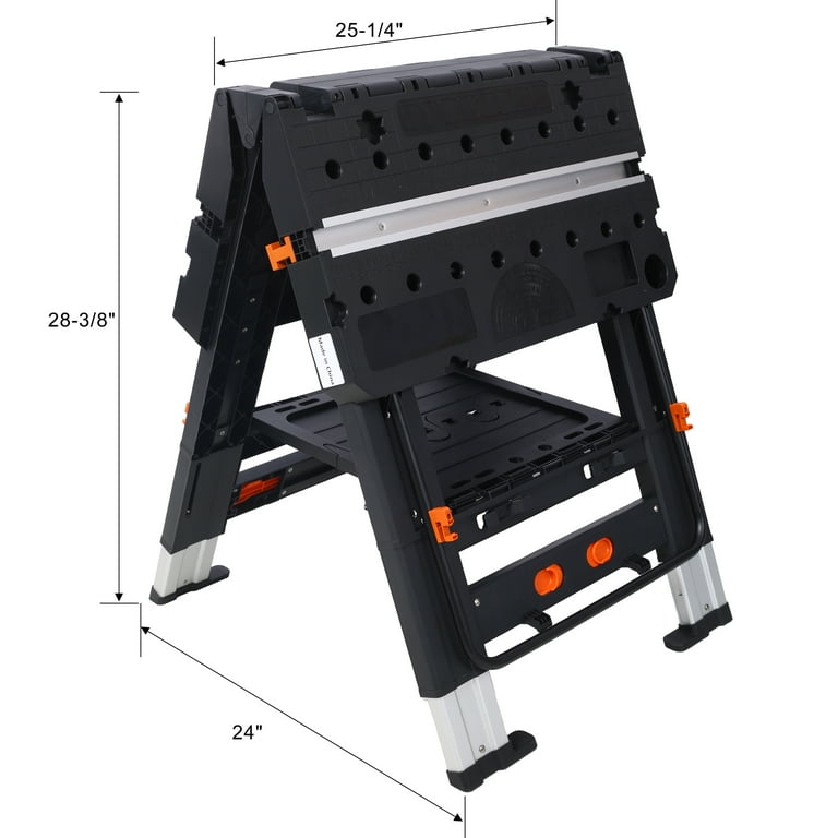31''L Portable Folding Workbench, 28''-31''H Adjustable Work Table