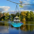 thumbnail image 4 of Rewenti Bloom Outdoor Garden Floating Hanging Solar Bird Feeder Birdbath Fountain Water Feature, 4 of 5
