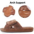 thumbnail image 2 of Women's Arch Support Slippers Memory Foam Orthotic Heel Cup Arthritis Edema House Shoes with Velcro Closure, Brown 6, 2 of 6