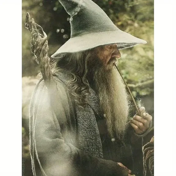 The Lord of The Rings Gandalf 5D Diamond Painting Tools for Adults DIY Diamond Art Tools for Beginners with Round Full Diamond Diamond Gemstones Home Wall Painting Art Decoration Gift Artwork