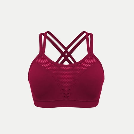 Womens Bras Women s Fashion Solid Color Sports Bra Thin Belt Shockproof Underwear Sports Plus Size Bras for Women Full Coverage Sport Everyday Bra