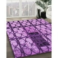 thumbnail image 3 of Ahgly Company Machine Washable Indoor Square Transitional Violet Purple Area Rugs, 5' Square, 3 of 7