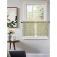 thumbnail image 3 of Green Floral Tier Curtains 24 Inch Length, Sheer Curtains for Bedroom Living Room Window Vintage Rustic Botanical Spring Rod Pocket Voile Drapes Kitchen Curtains Small Half Window 27.5"x24" 2 Panels, 3 of 6