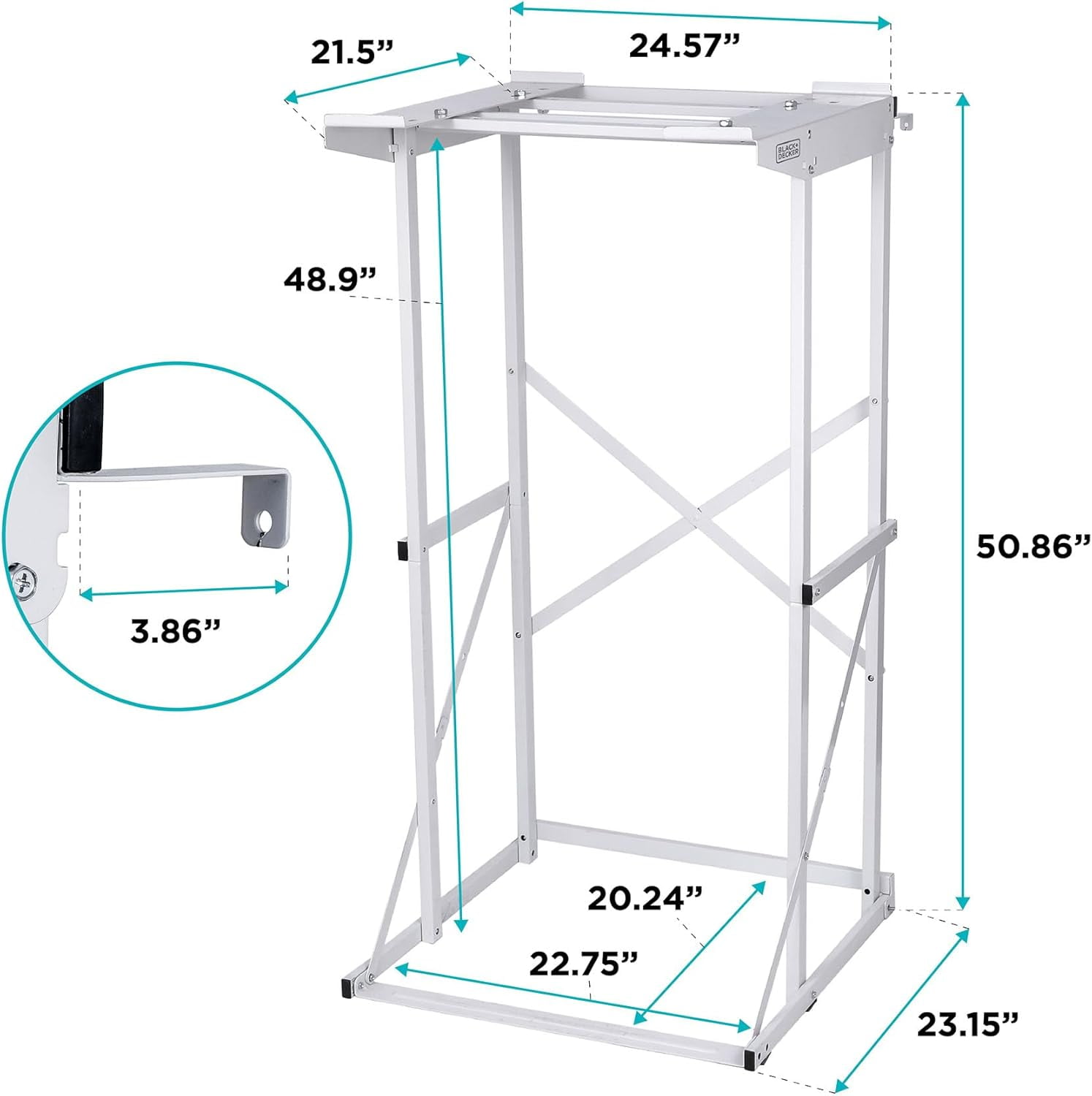 Black+Decker Washer Dryer Stacking Rack Stand, BWDS, White