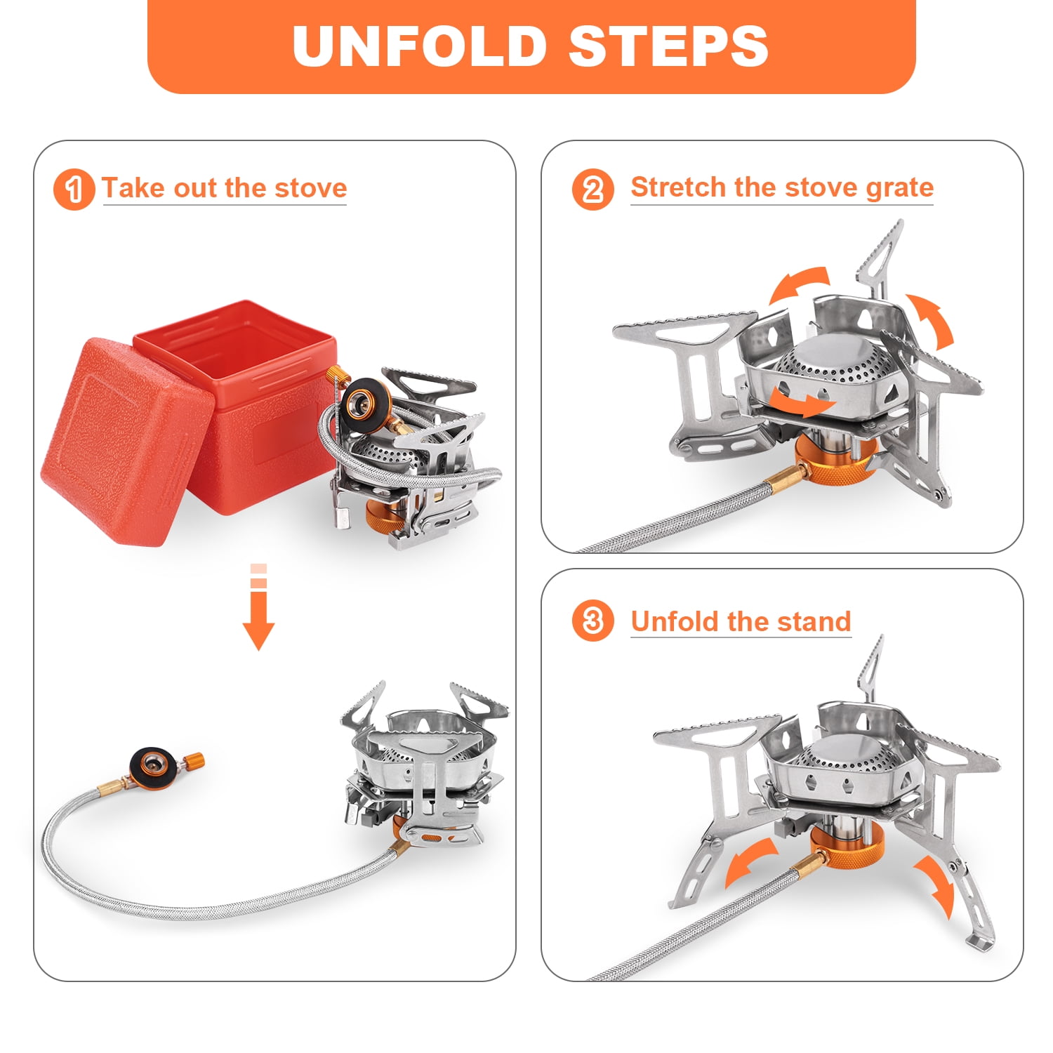 BNISE Windproof Propane Gas Camping Stove