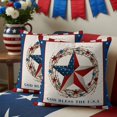 thumbnail image 3 of 2 Pack Outdoor Waterproof Throw Pillow Covers,Independence Day Texas Flag Star Red Plaid Decorative Patio Pillowcases for Chair Couch Sofa 16x16in, 3 of 9