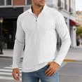 thumbnail image 2 of JIAYUE Men's T Shirt Fashion Long Sleeve Half Zip Collar Solid Color Casual Athletic Tops Loose Fit Breathable Daily Comfortable Wear For Training And Outdoor Playing, 2 of 4