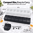thumbnail image 4 of Large Pill Organizer, Bug Hull 2 Pcs Weekly Pill Organizer, 7 Day Pill Case, Travel Medicine Organizer, 4 of 8