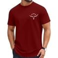 thumbnail image 2 of OGLCCG Western Shirts for Men Cowboys Letter Print T Shirt Vintage Graphic Tee Summer Short Sleeve Crewneck Tee Top,XL,Red, 2 of 5