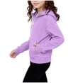 thumbnail image 5 of felwors Girls Zip Up Hoodies Kids Casual Long Sleeve Sweatshirt Fall Jacket with Pockets (Purple,13-14 Years), 5 of 6