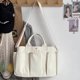 thumbnail image 5 of Bolsas de pañales para bebé para mujer bolso de hombro de lona ligero de gran capacidad y Color sólido, 5 of 9