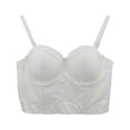 thumbnail image 3 of Uootdi Womens Crop Tops Bustier Vests Faux Leather Push Up Spaghetti Straps Slim Fit Edgy Evening Party Tops Gift, 3 of 8