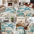 thumbnail image 5 of 5'x8' Area Rugs, Teal Starfish Coastal Indoor Outdoor Area Rug for Living Room Bedroom, Summer Beach Nautical Retro Washable Bathroom Rugs Kitchen Floor Carpet Mats Home Decor Aesthetic, 5 of 8
