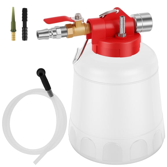 Tmwefusc Vacuum Brake Bleeder Kit 1.5L One Person Pneumatic Brake Fluid Bleeder and Flush Kit with Transparent Hose for Professional Garage DIY Repair