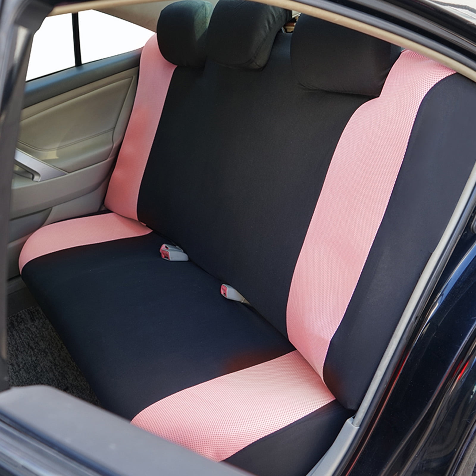 OTOEZ Butterfly Car Seat Cover, Breathable Cloth 5 Seats Full Set for Front & Rear Seat Protector, Universal fit Most Honda Toyota Chevy Ford Nissan Truck SUV, Pink