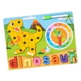 thumbnail image 1 of Rompecabezas de madera de animales con reloj, bloques de juguete, juguetes, rompecabezas del alfabeto para niños dinosaurio, 1 of 9
