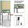 thumbnail image 7 of Conate Rattan Over The Toilet Storage Cabinet, Bathroom Storage Cabient with Rattan Doors, Metal Legs and Adjustable Shelf, Bathroom Storage Shelf Organizer, Green, 7 of 7