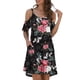 thumbnail image 4 of Moda mujer verano casual o-cuello estampado manga corta bolsillo mini vestido Fridja  qw1495, 4 of 7