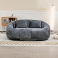thumbnail image 2 of Lazy Loveseat Sofa Foam Filling Couch Twin Size Floor Sofa Bean Bag for Adults Chair Indoor & Outdoor Lounge Couch, 2 of 11