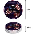 thumbnail image 1 of FMSHPON Independence Day American Flag Set of 6 Round Coaster for Drinks, Absorbent Ceramic Stone Coasters Cup Mat with Cork Base for Home Kitchen Room Coffee Table Bar Decor, 1 of 4