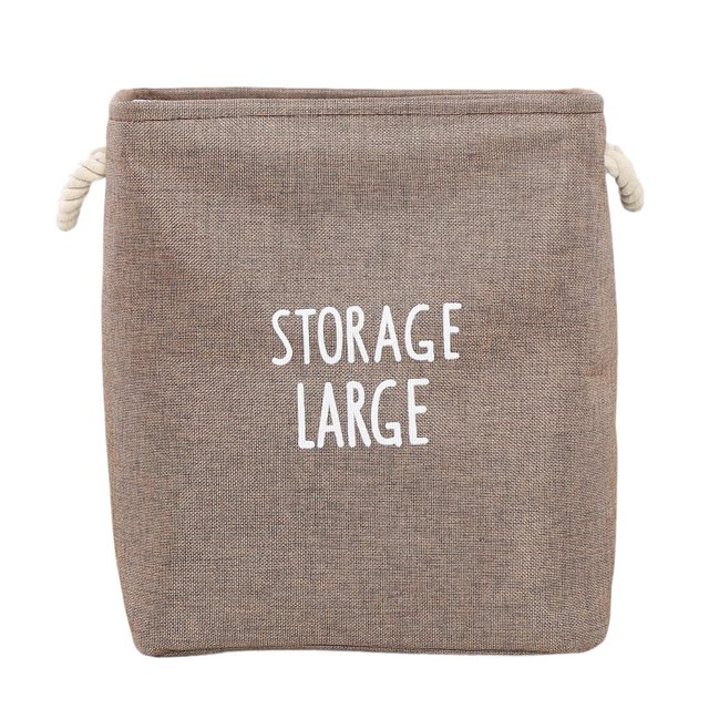 Cajas de tela plegables de gran capacidad para la ropa sucia marrón
