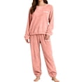thumbnail image 4 of CQXIDFH Pajamas Set for Women Plus Size Thickened Coral Velvet Pajama Set Warm Winter Loungewear Large Casual Home Wear Pjs Lounge Set, 4 of 5
