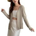 thumbnail image 6 of UAMVSH Lightweight Cardigans for Women Trendy Open Front Long Sleeve Jackets Loose Fit Button down Casual Coats Fall Cover Ups(Medium,Beige), 6 of 7