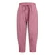 thumbnail image 4 of Pantalones harem casuales con cintura elástica y cordón para mujer - Poliéster, tallas grandes, 4 of 6
