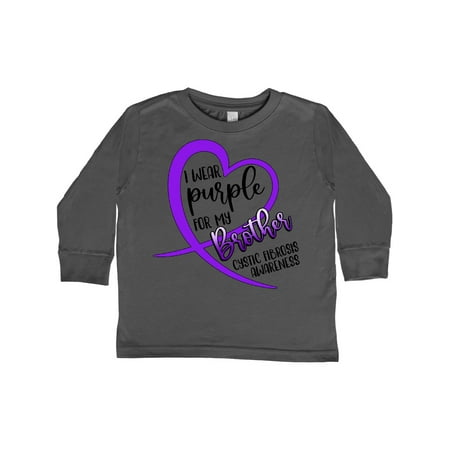

Inktastic I Wear Purple for my Brother- Cystic Fibrosis Awareness Gift Toddler Boy or Toddler Girl Long Sleeve T-Shirt