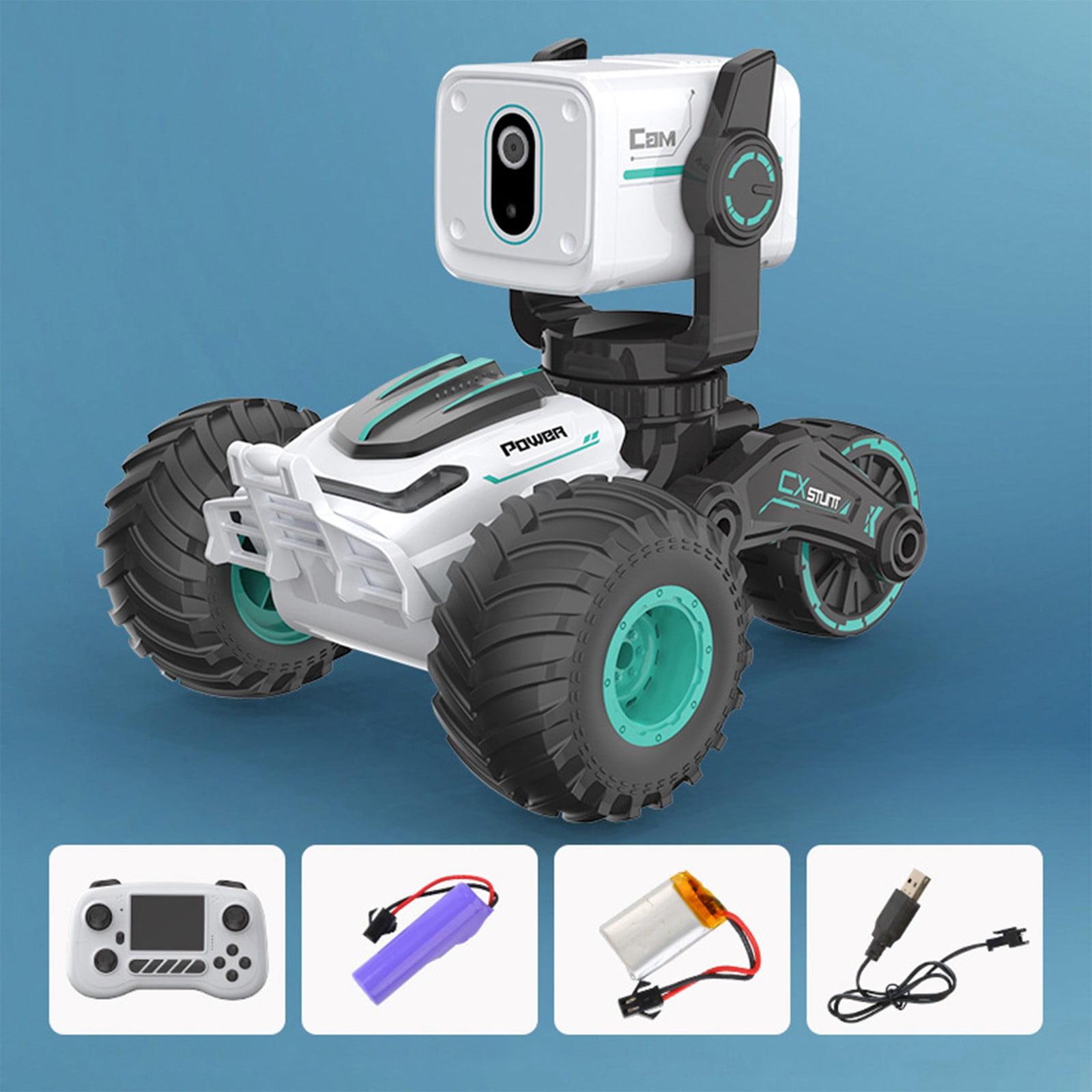 ​Programmable Robot Toy w/ Voice Repeater & Gesture Control - 16 Mood Lights, 90min Playtime - White Educational STEM Gift Age 3+​​ White