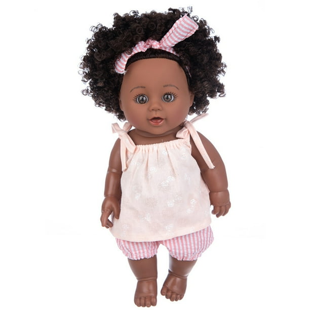 Ropa rosa carne muñeca de simulación de 30cm muñeca bebé negro