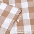thumbnail image 5 of Haperlare Plaid Tie Up Curtain 42" x 63" Buffalo Check Gingham Pattern Adjustable Tie Up Shades Farmhouse Cafe Curtain for Bedroom, Tan White, 1 Set, 5 of 6