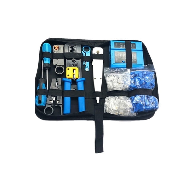 10 Pcs/Set RJ45 Crimping Pliers Portable Network Repair Tool Kit Cable Tester AND Plier Crimp Crimper Clamp ,Multi Function