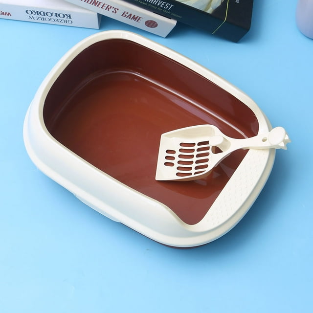 GOOHOCHY Recyclable Cat Litter Box with Self-Cleaning Function for Indoor Use in Plastic Material 1Pack