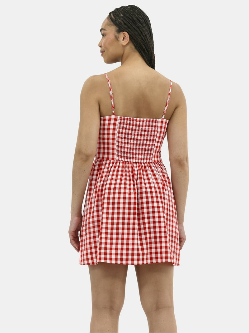 No Boundaries Seersucker Gingham Mini Dress, Women's - Walmart.com