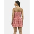 thumbnail image 3 of No Boundaries Seersucker Gingham Mini Dress, Women's, 3 of 5