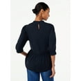 thumbnail image 3 of Scoop Women's Mock Neck Peplum Top, 3 of 5