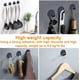 thumbnail image 2 of Black Adhesive Hooks - 8 Pack 15lb(Max) Sticky Wall Hooks for Hanging, Waterproof Rustproof Removable Stainless Steel Utility Hooks, Bathroom Kitchen, 2 of 5