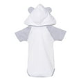 thumbnail image 3 of Rabbit Skins Infant Fine Jersey Short Sleeve Raglan Bodysuit with Hood & Ears, 3 of 5