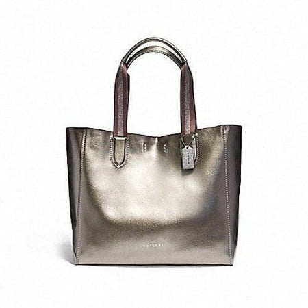 - NEW COACH (F59388) PEBBLE LEATHER GUNMETAL LARGE DERBY TOTE HANDBAG PURSE BAG