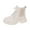 White, variant on Girls Walking Ankle Boots Lace Up Boot Lug Sole Slip On Kids Winter Booties Casual School Shoes Low Heel Combat Boots PU Leather Boot Cowgirl Cowboy Western Bootie for Indoor Outdoor