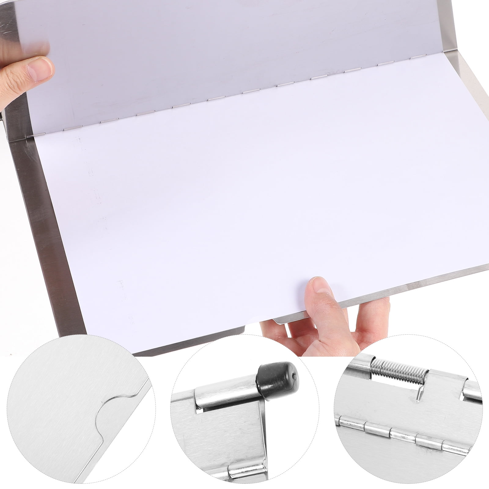 Supvox Stainless Steel Clipboard with Storage Compartment for Documents, Multi-Color Office & School Supplies Organizer