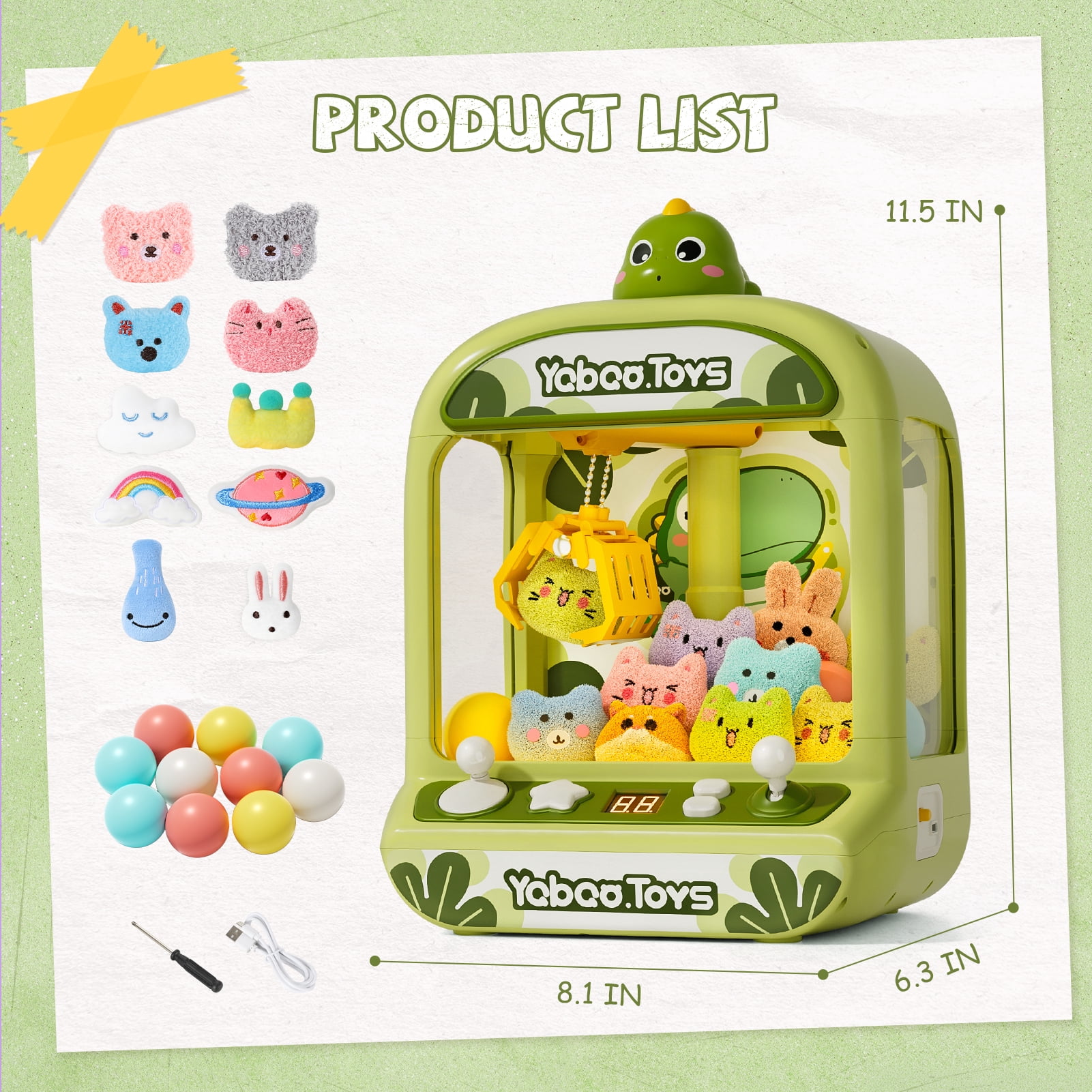 Gelomee Claw Machine for Kids Girls, Dinosaur Vending Machine Toy for Boys, Christmas Party Birthday Gift for Aged 3 to 12 Year Old