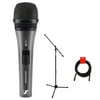Sennheiser E835-S Dynamic Cardioid Vocal Microphone, on/off Switch with Tripod Mic Stand & XLR-XLR Cable Bundle