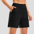 thumbnail image 4 of Jxximdong Shorts for Women Womens Wide Leg Yoga Shorts High Waisted Stretch Shorts Summer Gym Athletic Workout Long Shorts With Pockets Black L Pants, 4 of 9