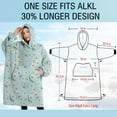 thumbnail image 4 of Oversized Wearable Blanket Hoodie,Light Blue Daisy Flower Pattern Sherpa Blanket Hoodie with Super Pockets,Super Warm Fuzzy Pullover for Women & Men, 4 of 6