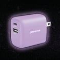 thumbnail image 4 of Liquipel Powertek Glow in the Dark 20W Combo Wall Charger - Purple, 4 of 7