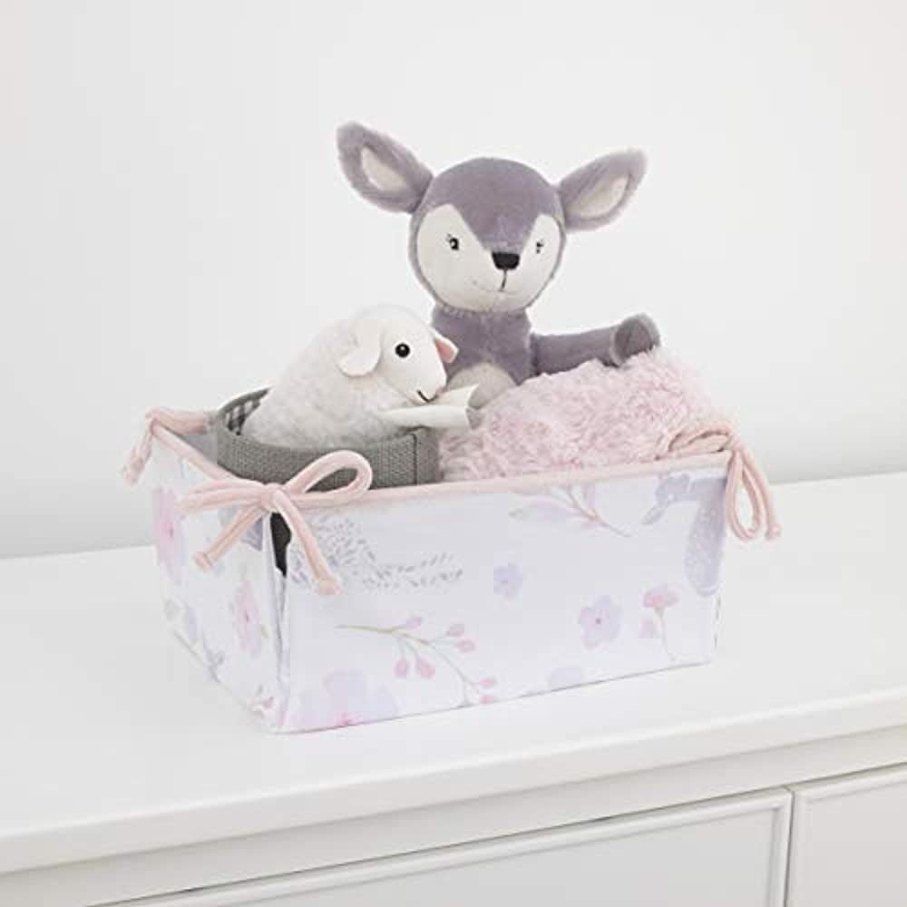 NoJo Watercolor Deer 4 Piece Nursery Crib Bedding Set, Pink/Grey/White/Blue