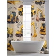 thumbnail image 5 of Construction Truck Sheer Curtains 96 Inch Length 2 Panels for Living Room, Cartoon Grips and Bulldozers Beige Voile Kitchen Curtain Set, Luxury Privacy Drapes Window Treatment for Bedroom, 5 of 7